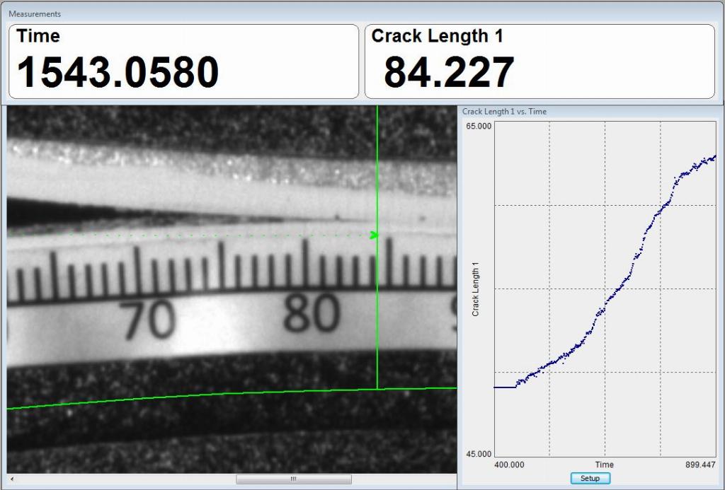 Imetrum’s crack-tracking software in action 